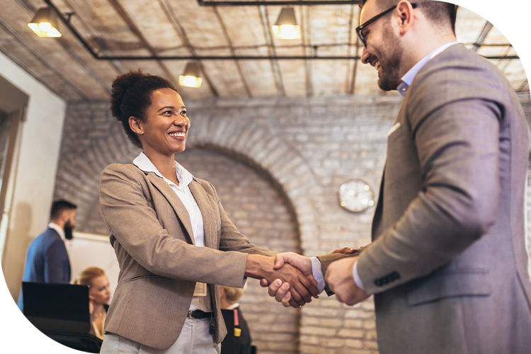 People networking and shaking hands